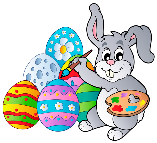 This png image - Transparent Easter Bunny with Eggs PNG Clipart Picture, is available for free download