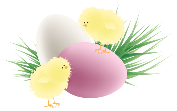 This png image - Transparent Easter Chickens Eggs and Grass PNG Clipart Picture, is available for free download