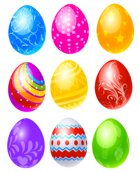 This png image - Transparent Easter Eggs Set PNG Clipart Picture, is available for free download