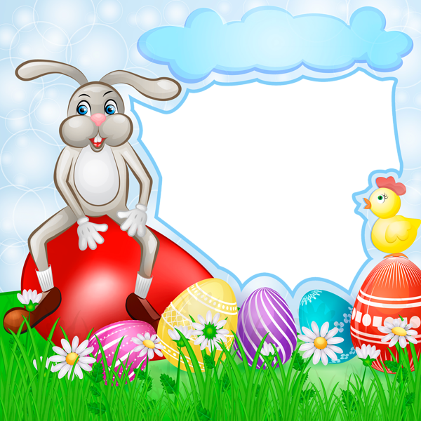 This png image - Transparent Easter Frame with Bunny, is available for free download