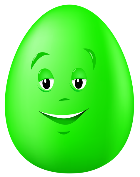 This png image - Transparent Easter Green Egg with Face PNG Clipart Picture, is available for free download