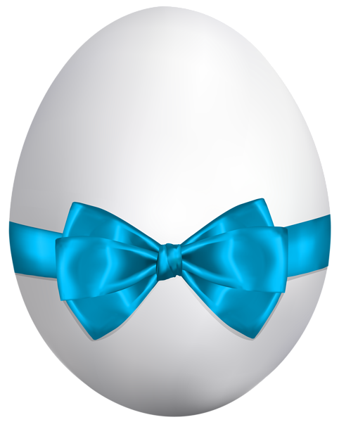 This png image - White Easter Egg with Blue Bow PNG Clip Art Image, is available for free download