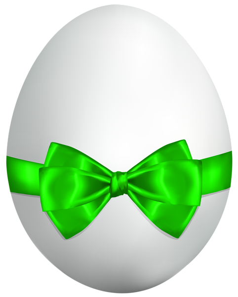 This png image - White Easter Egg with Green Bow PNG Clip Art Image, is available for free download