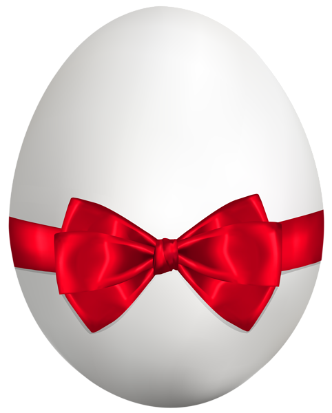 This png image - White Easter Egg with Red Bow PNG Clip Art Image, is available for free download