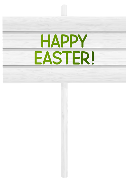 This png image - White Happy Easter Sign PNG Clip Art Image, is available for free download