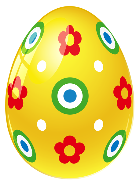 This png image - Yellow Easter Egg with Flowers PNG Picture, is available for free download