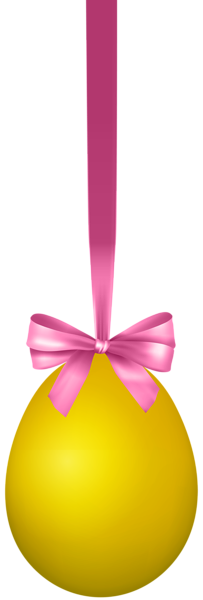 This png image - Yellow Hanging Easter Egg with Bow Transparent Clip Art Image, is available for free download