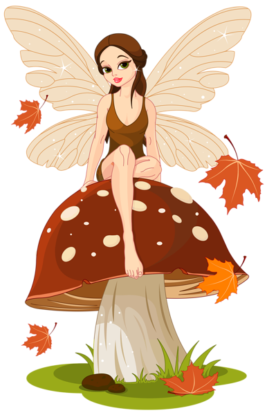 This png image - Autumn Fairyand Mushroom PNG Clip-Art Image, is available for free download