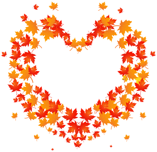 This png image - Autumn Leaves Heart Transparent PNG Clip Art Image, is available for free download
