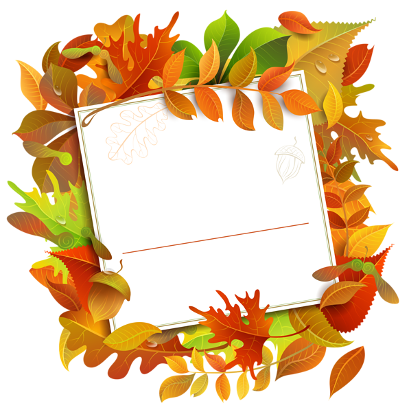 This png image - Fall Decorative Blank with Leaves PNG Clipart Image, is available for free download