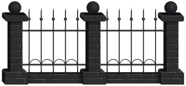 This png image - Black Fence PNG Clip Art Image, is available for free download