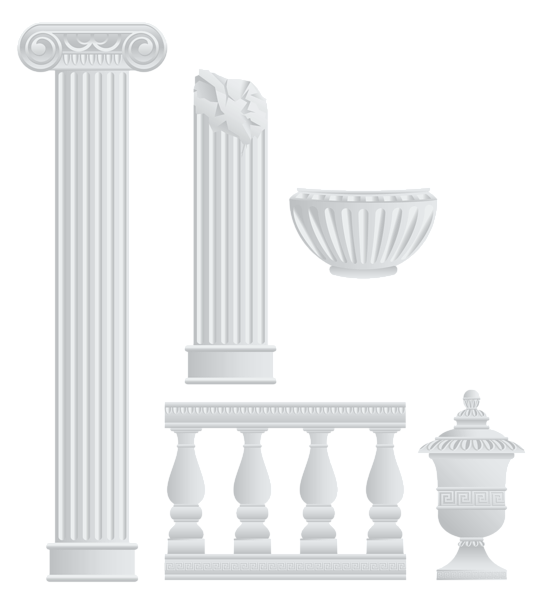 This png image - Greek Fence Columns and Elements PNG Clipart, is available for free download