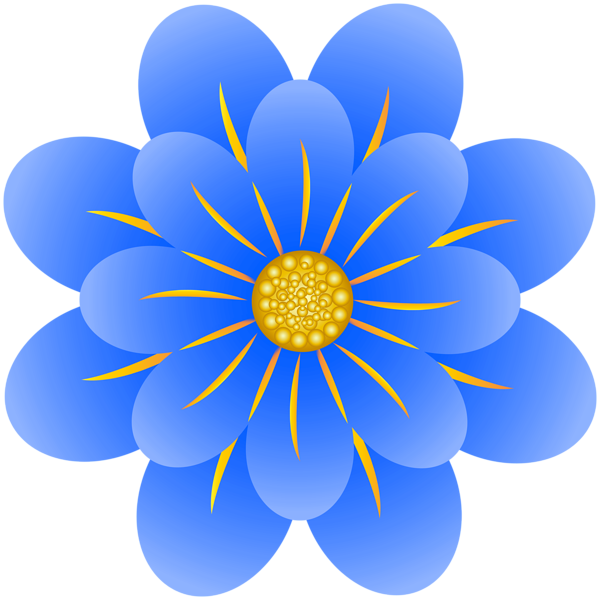 This png image - Blue Flower PNG Decorative Clipart, is available for free download