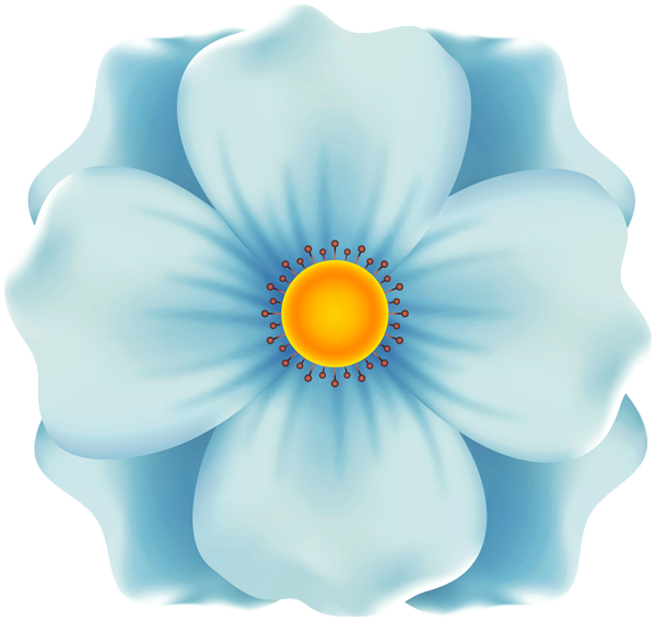 This png image - Blue Flower for Decoration PNG Clipart, is available for free download