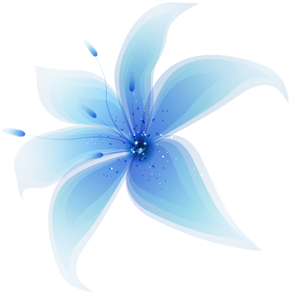 Decorative Blue Flower PNG Clip Art Image