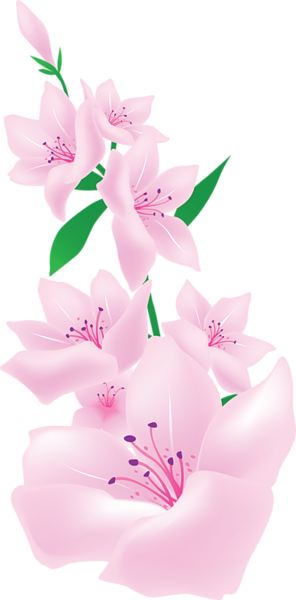 This png image - Light Pink Painted Flowers Clipart, is available for free download