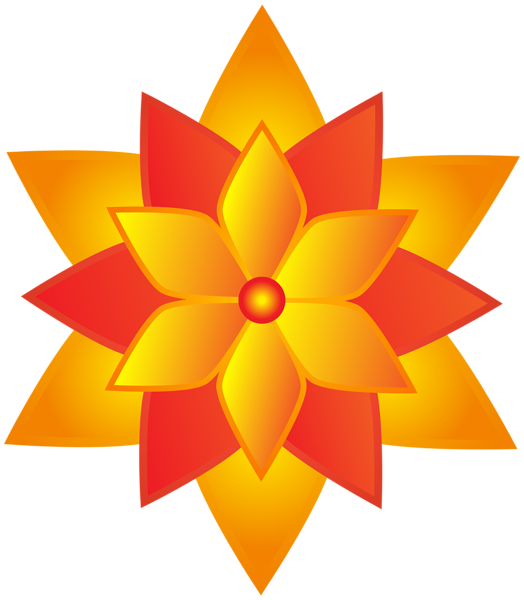 This png image - Orange Deco Flower Transparent PNG Clip Art Image, is available for free download