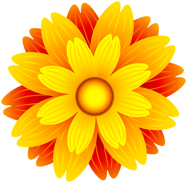 Orange Flower PNG Transparent Clip Art Image | Gallery ...