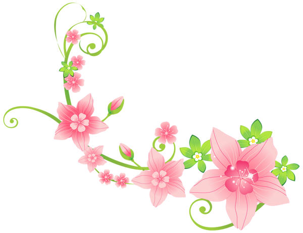 This png image - Pink Floral Decoration PNG Clip-Art Image, is available for free download