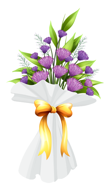 This png image - Purple Flowers Bouquet PNG Clipart Image, is available for free download