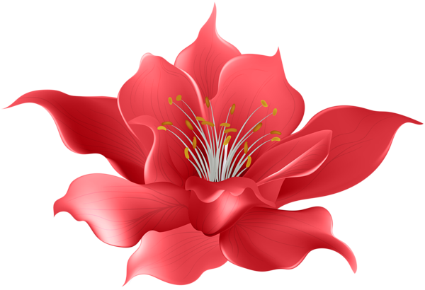 This png image - Red Flower Transparent Clip Art Image, is available for free download