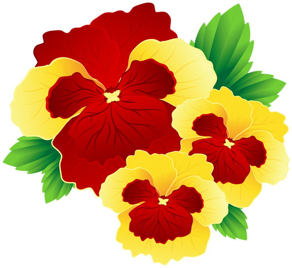 This png image - Red and Yellow Pansies PNG Clipart Image, is available for free download