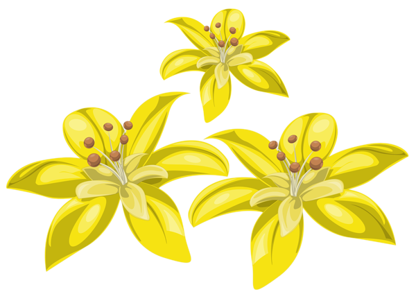 This png image - Three Yellow Flowers PNG Image, is available for free download