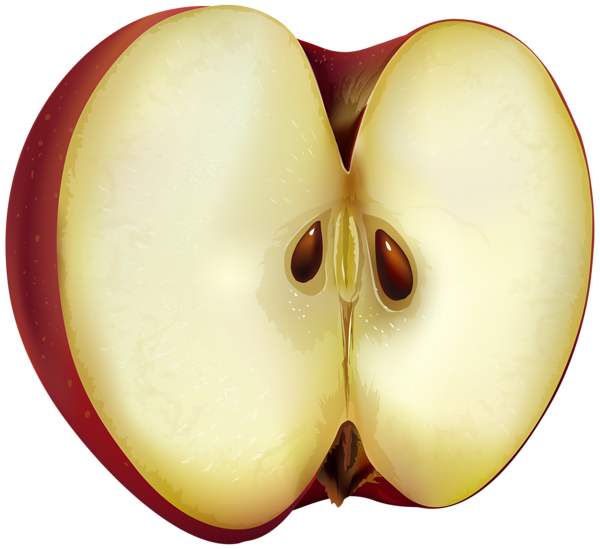 This png image - Apple Half Red PNG Transparent Clipart, is available for free download