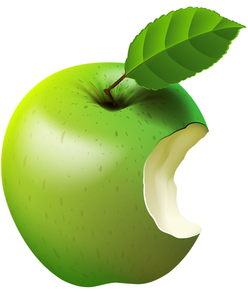 This png image - Bitten Apple Green Transparent Clip Art Image, is available for free download