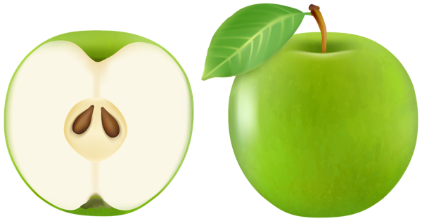 This png image - Green Apple and Half PNG Transparent Clipart, is available for free download