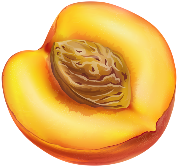 This png image - Half Peach PNG Transparent Clipart, is available for free download