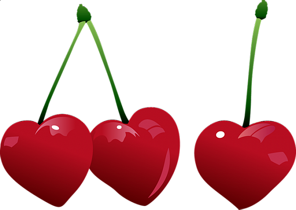 This png image - Hearts Cherries Clipart, is available for free download
