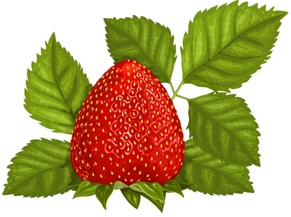 This png image - Strawberry with Leaves PNG Clipart Picture, is available for free download