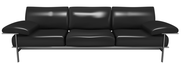 Transparent Black Couch PNG Clipart | Gallery Yopriceville - High