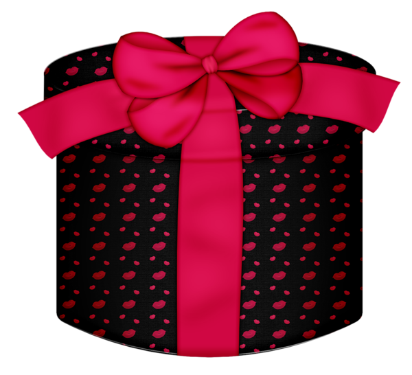 This png image - Black Kiss Round Gift Box PNG Clipart, is available for free download