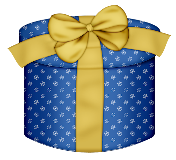 This png image - Blue Round Gift Box with Yellow Bow PNG Clipart, is available for free download