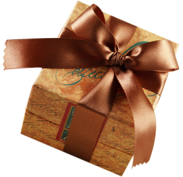 This png image - Brown Present with Brown Bow Clipart, is available for free download