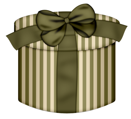 This png image - Cream Round Gift Box with Gren Bow Clipart, is available for free download