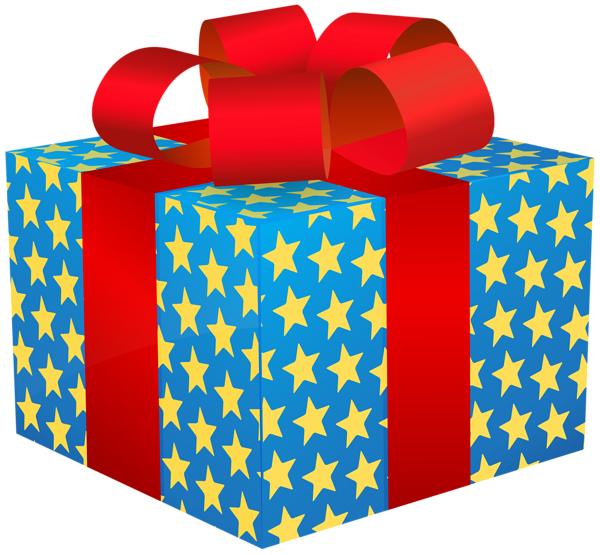 This png image - Gift Box Blue with Stars PNG Clipart, is available for free download