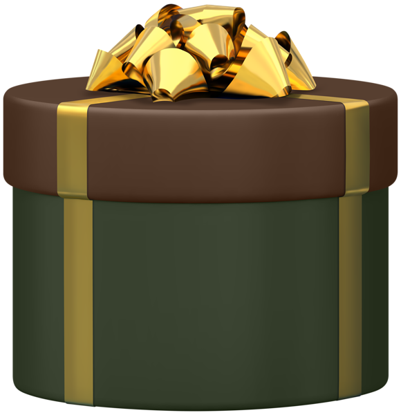 This png image - Gift Box Green Round PNG Transparent Clipart, is available for free download