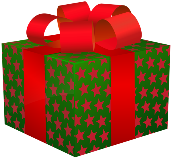 This png image - Gift Box Green with Stars PNG Clipart, is available for free download