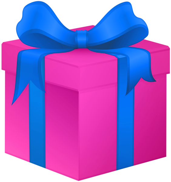 This png image - Gift Box Pink with Blue Bow PNG Clipart, is available for free download