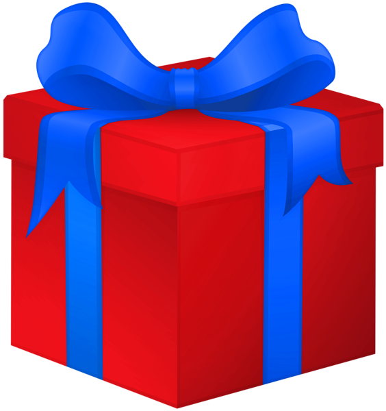 This png image - Gift Box Red with Blue Bow PNG Clipart, is available for free download