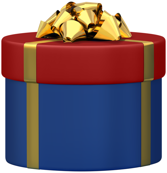This png image - Gift Box Round Blue PNG Transparent Clipart, is available for free download