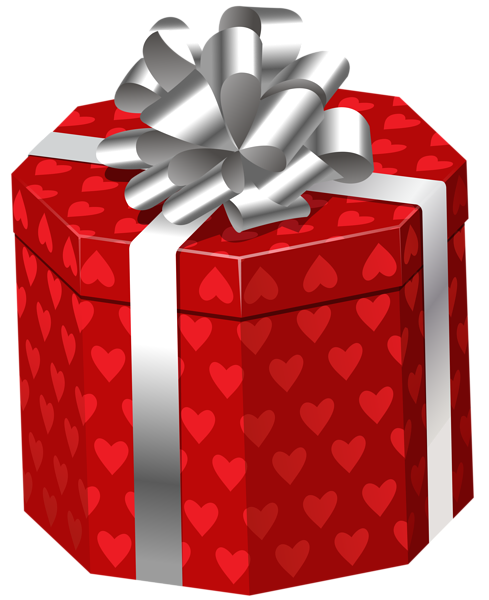 This png image - Gift Box with Hearts PNG Clip Art Image, is available for free download