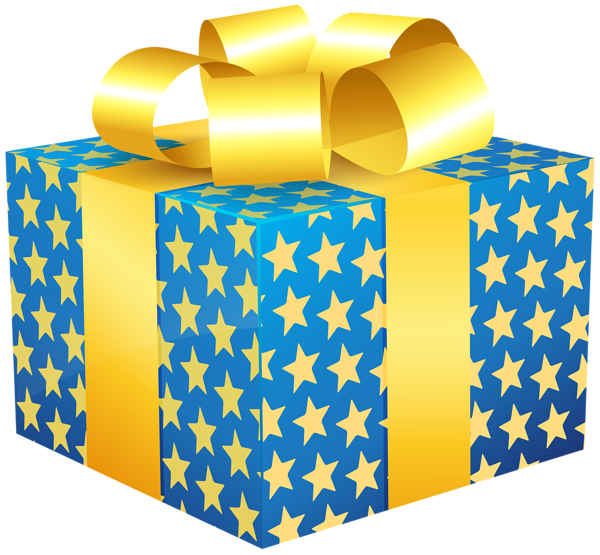 This png image - Gift Box with Stars Blue PNG Clipart, is available for free download