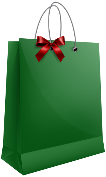 This png image - Green Gift Bag with Bow PNG Clip Art Image, is available for free download