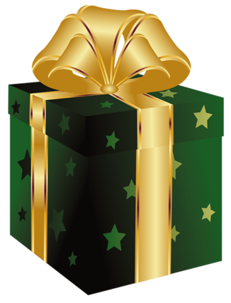 This png image - Green PNG Present with Gold Bow Clipart, is available for free download