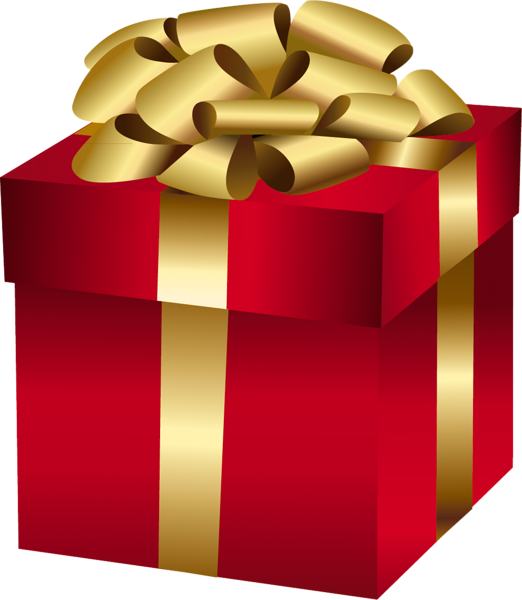 This png image - Large Red Gift Box with Gold Bow, is available for free download