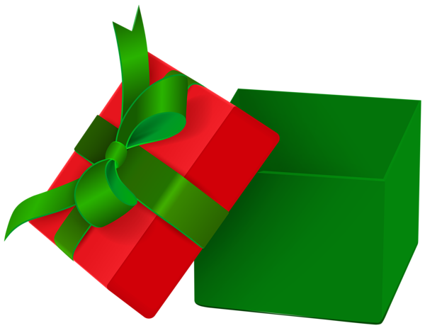 This png image - Open Gift Box Green Red PNG Clipart, is available for free download